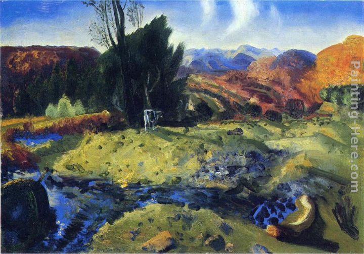 Autumn Brook painting - George Wesley Bellows Autumn Brook art painting